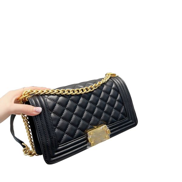 

autumn classic sheepskin c luxury designer bag women's shoulder bag handbag messenger bag underarm chain black diamond pattern fashion