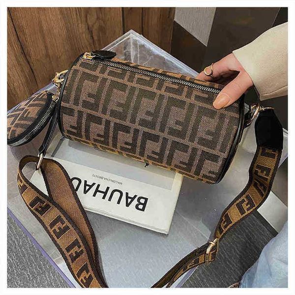 

2023 online 70% off handbag bags of autumn and style messenger wide belt simple cylinder pillow old flower boston women's sales