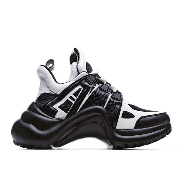 

trainer paris fashion dad archlight dress shoes black genuine leather flower sneakers arched sole mesh breathable bow designer platform shoe