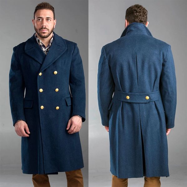 

men's wool blends men long black coat winter warm overcoat formal business causal daily prom tailored double breasred 230213