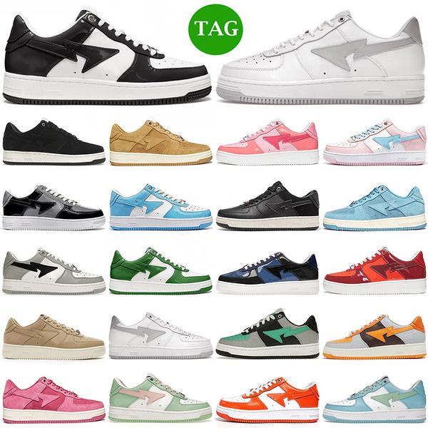

2023 casual shoes men women bapestas sk8 black white beige suede camo blue tokyo grey pink pastel pink scarpe mens womens outdoor designer s