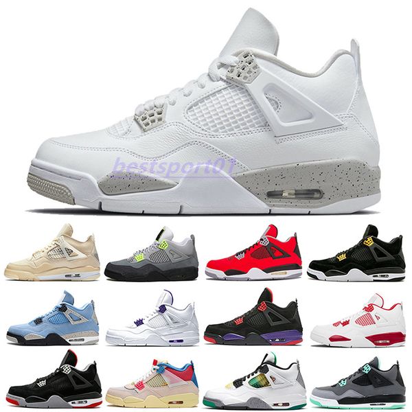 

wholesale jumpman 4 4s men womens basketball shoes white cement cactus jack neon court purple bred mens trainers sports sneakers 36-46 b1