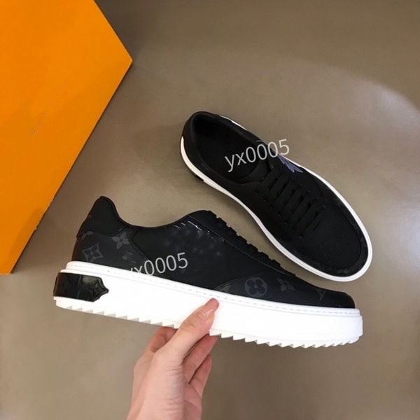 

2023 designer boots calfskin casual shoes sneakers leather trainers fashion shoes leisure shoe platform lace-up mens sneaker, Black