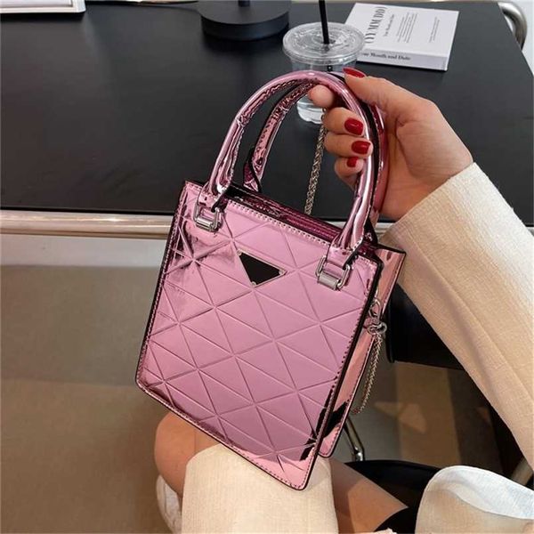 

clearance outlets online handbag trendy bright face hand women's solid color lingge music popular versatile single messenger sales