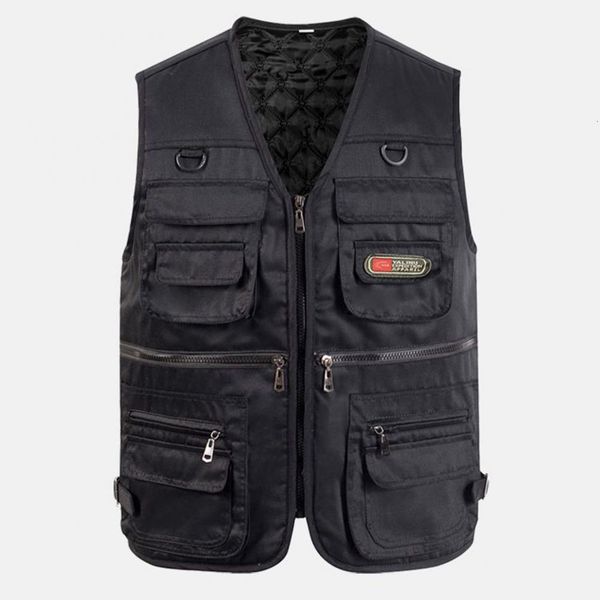 

men's vests winter fishing thicken plus size 230213, Black;white