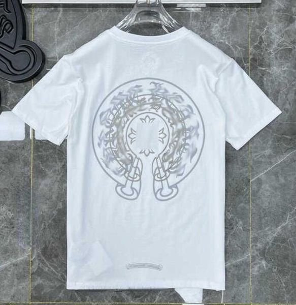 

fashion mens classic t shirts brand t-shirts ch white short sweater casual embossed letter horseshoe sanskrit cross pattern designers tees o, White;black