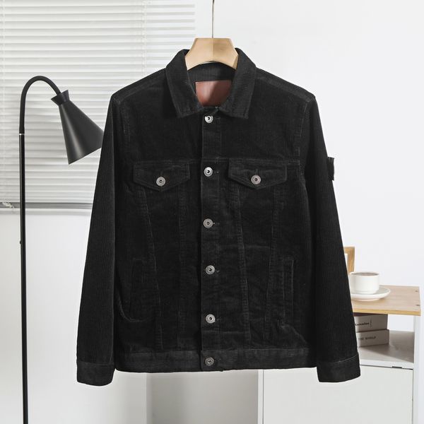

2023 men shirt new fashion leisure brand blouses long sleeve for male embroidery design corduroy fabric functional windproof coats elmr, White;black