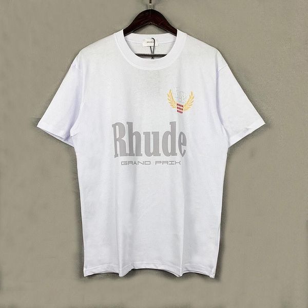 

2023 new2023 designer t shirt summer mens t shirt womens rhude shirt for men letter polos embroidery tshirts clothing short sleeved tshirt, White;black