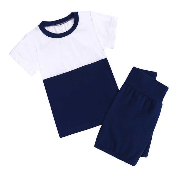 

summer tracksuits children toddler baby boy clothing sets patchwork soft horts for girls teens homewear set pcs, White