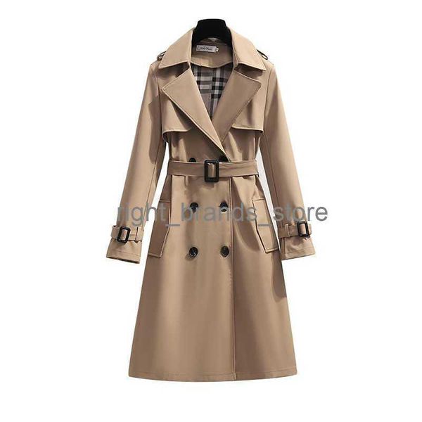 

women's trench coats s - 4xlbrand new spring autumn long women trench coat doub breasted khaki dress loose coats lady outerwear fashion, Tan;black