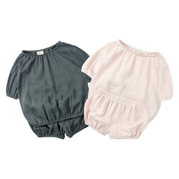 

baby clothing sets summer infant newborn girls clothes cotton solid ants pcs boys kids outfits set pajamas, White
