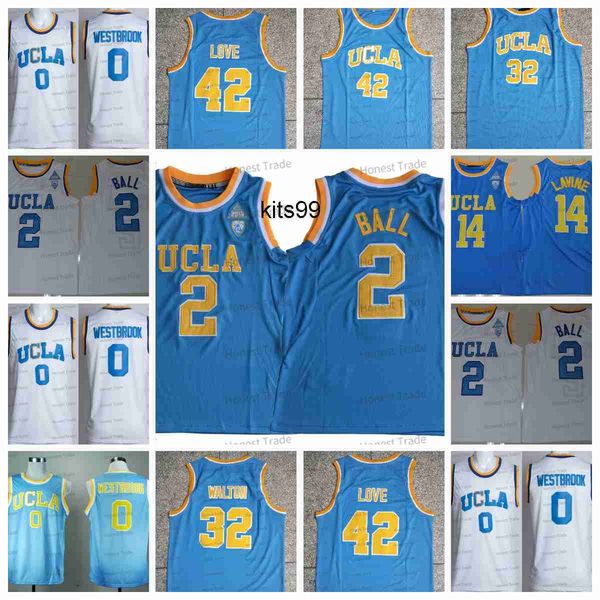 

ncaa ucla 42 kevin love bill walton mens basketball russell westbrook zach lavine 2 lonzo ball college white university stitched mens, Black;red