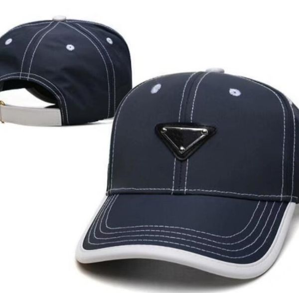 

fashion triangle logo men baseball cap summer outdoor sun hat designer simple leisure women's ball cap canvas luxury brand peaked cap, Blue;gray