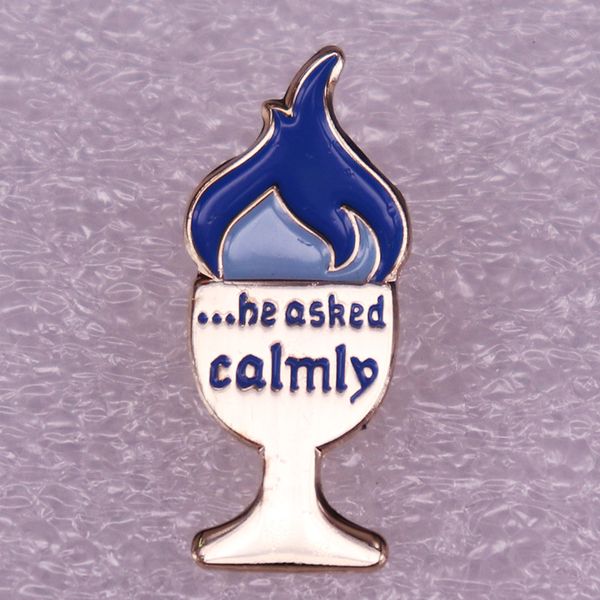 

science-fiction film cup of flame brooch cute anime movies games hard enamel pins collect metal cartoon brooch backpack hat bag collar lapel, Blue