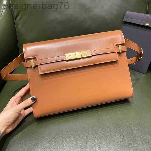 

paris leather hands luxury outlet handbag shoulder bag brand designer siant lourent manhattan women's 2022 trendy retro versatile diago