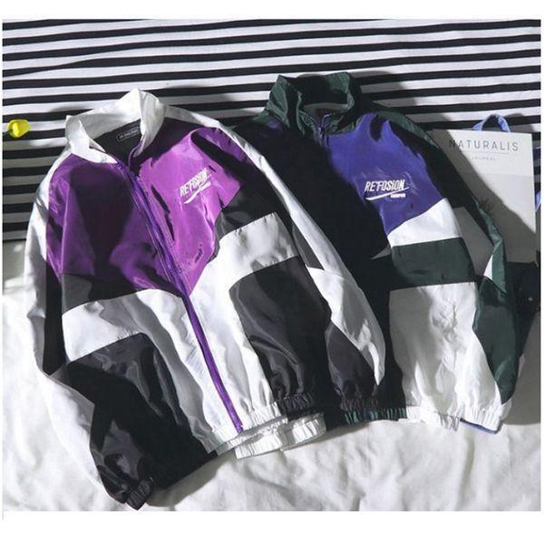 

mens jackets spring men hip hop jackets windbreaker patchwork autumn loose casual jacket couple thin jacket loose large size zipper coat 230, Black;brown