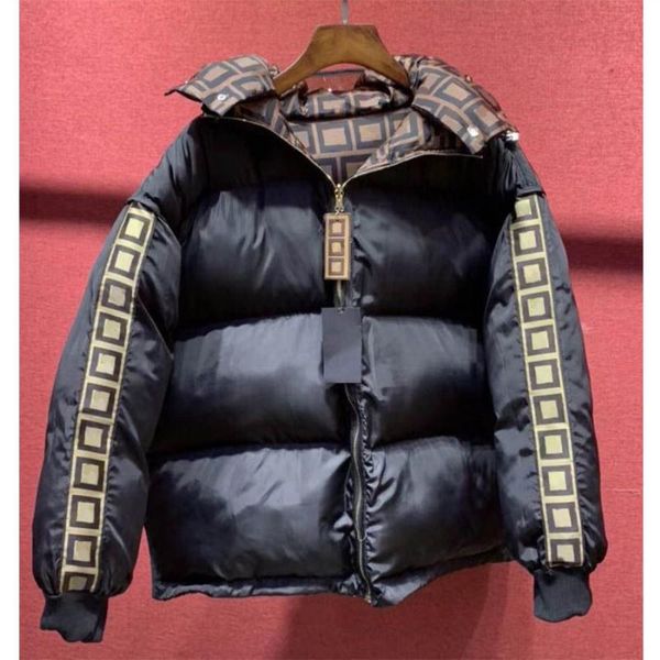 

winter reversible down jackets for mens women designer parkas jacket coat with letters fashion 3 colors windbreaker warm zipper thi fglu, Black