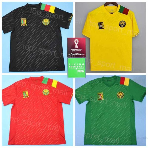 

national team soccer cameroon jerseys 2022 qatar world cup 10 aboubakar 12 ekambi 13 choupo-moting 5 ngadeu-ngadjui 23 onana 6 oyongo 9 etoo, Black;yellow