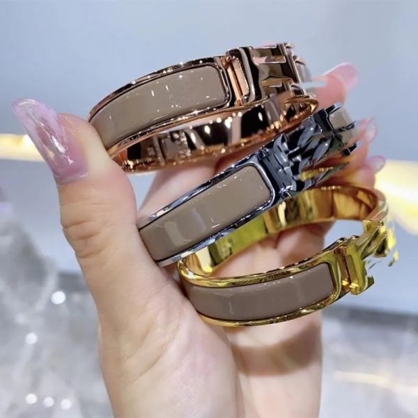 

h home designer bracelet designer hletter luxury brand enamel fashion bracelet for men and women daily accessories party wedding valentine w, Black