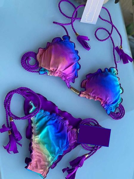 

women's swimwear rinabe new color bikini 2022 biquinis feminino swimsuit string bikini set ruffel bikinis women bathing suit solid swim, White;black