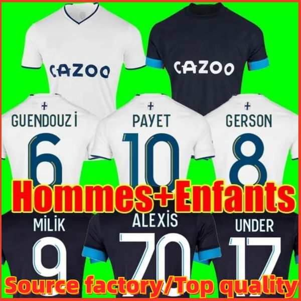 

22 23 marseilles alexis soccer jerseys 2022 2023 om guendouzi gerson milik maillot foot under clauss konrad payet veretout football shirts m, Black;yellow