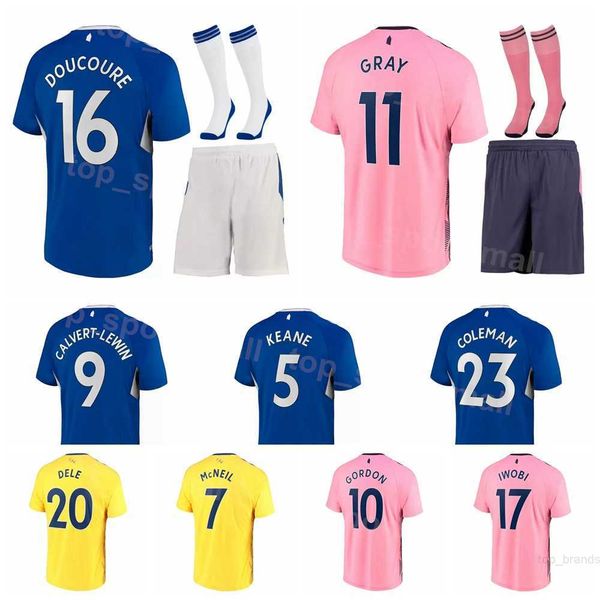 

22-23 fc doucoure soccer jersey set calvert lewin gray digne keane coleman holgate pickford gordon mykolenko patterson football shirt kits b, Black