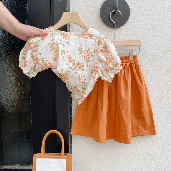 

sets fashion kids clothes sport suit summer baby girls floral print kirts pcs outfit set children's clothing years, White