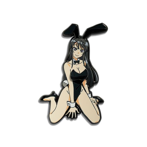 

rabbit girl sakurajima mai magnetic detachable metal badge pin, Gray