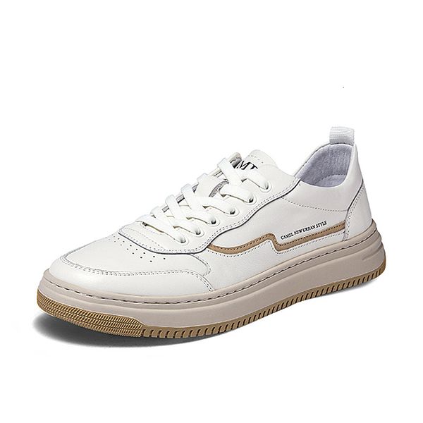 

dress shoes goldencamel men real leather sneakers for breathable fashion retro casual male 230211, Black
