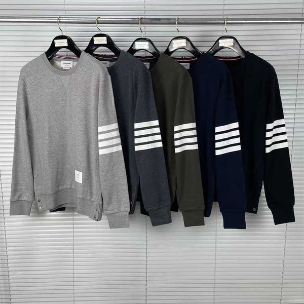 

men's hoody tomh brown hoodie designer woven round neck four-bar sweater women's casual fashion versatile long-sleeved shirt sweat, Black