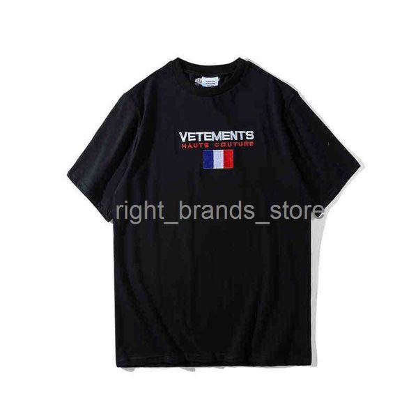

men's t-shirts vetents t shirt men women 1 1 france flag broidery t shirt casual summer sty tees vetents t shirt 0213v23, White;black