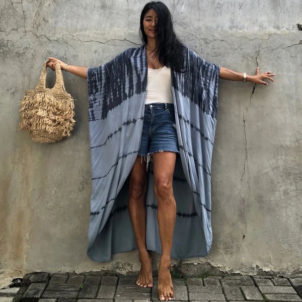 

women beach clothes clothing 17color printer bikini cover-ups lxf1336 designer summer tie-dye beach smock sun protection cardigan fashion lo