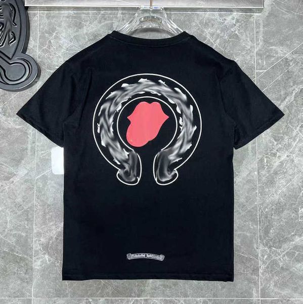 

luxury men's fashion brand t shirt couple tees t-shirts men women sweatshirts sanskrit letter short sleeve horseshoe tshirt polo cross, White;black
