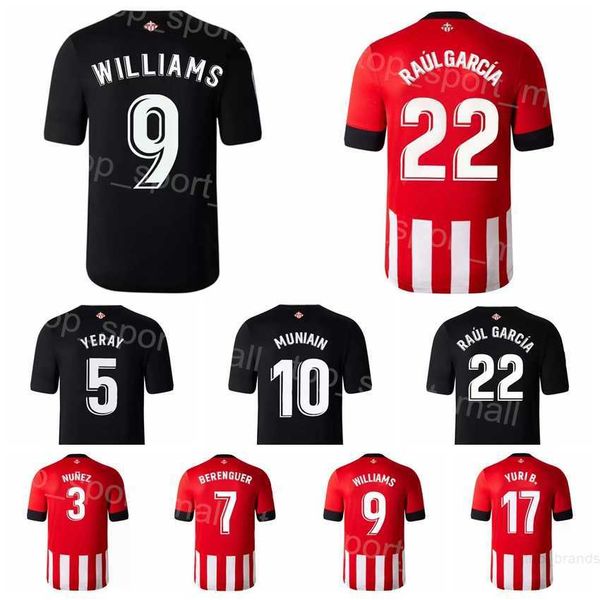 

2022-23 club soccer 9 inaki williams jerseys 7 alex berenguer 10 iker muniain 8 oihan sancet 19 oier zarraga 17 yuri berchiche football shir, Black;yellow