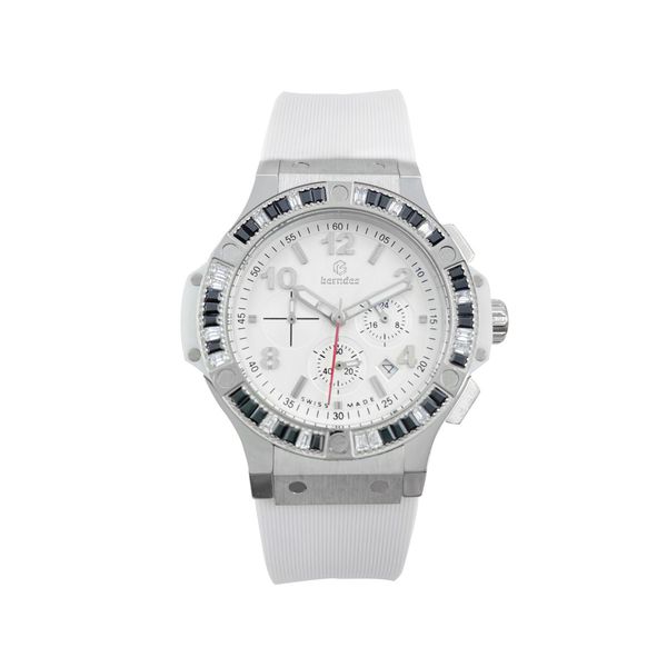 

fashion watch multifunctional display stainless steel manufactured diamond mosaic waterproof design for fast transport, Slivery;brown