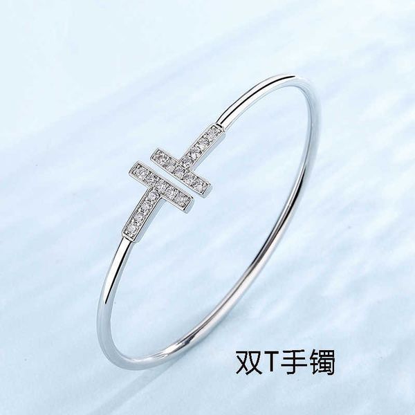 

factory designer bangle t brand designers knot bangle double bracelets diamond bangles bracelet silver plated diamond inlaid double bracele, Black