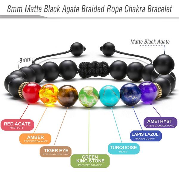 

chakra bracelet healing crystals yoga stone beads bracelets meditation relax anxiety bangle for womens mens, Golden;silver