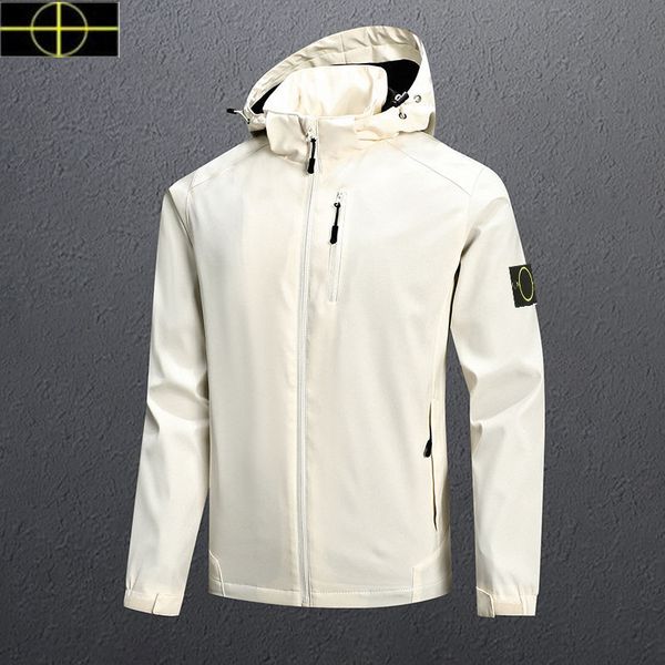 

plus size coat spring and autumn stone men's jacket island 2023stand collar hooded solid men's casual windproof outdoor is land ja, Black;brown