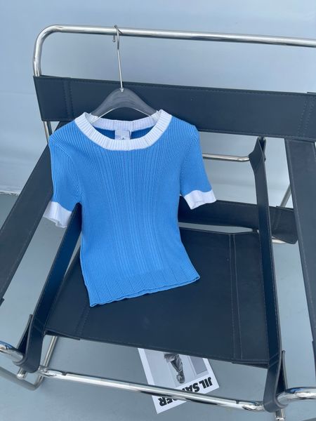 

cc home 2023 spring summer new women's t-shirt grade casual shirt women's fashion ootd logo letters knitwear polo shirt mother&#0, White