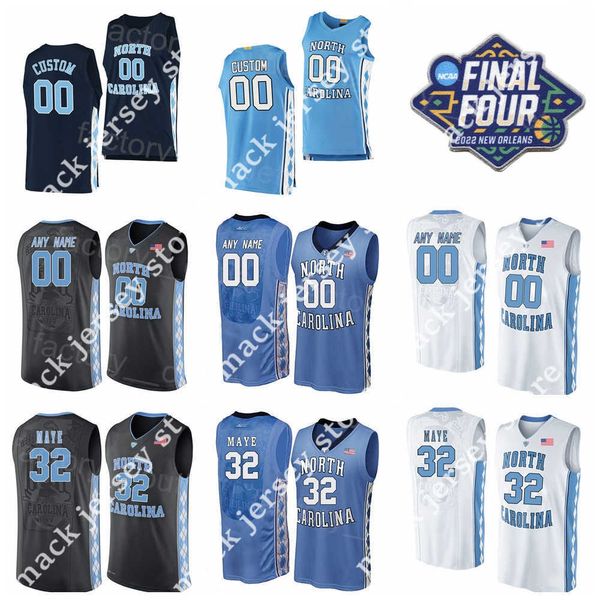 

ncaa north carolina tar heels college basketball 2 cole anthony jersey 2022 final four 13 cameron johnson 2 coby white 32 luke maye 2 joel, Black