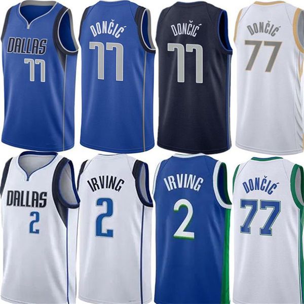 

dal luka 77 ddoncic basketball jerseys kyrie 2 irving maverick nowitzki tim hardaway christian wood powell kleber josh green mcgee city jers, Black;red