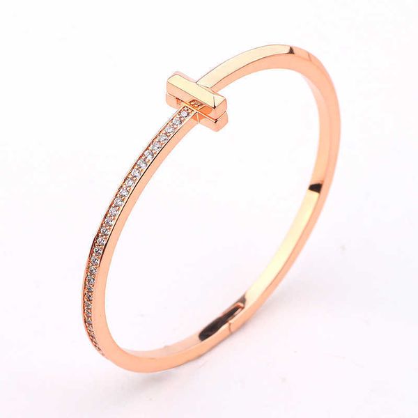 

factory designer bangle t brand designers knot bangle double bracelets diamond bangles bracelet personalized letter bracelet narrow version, Black