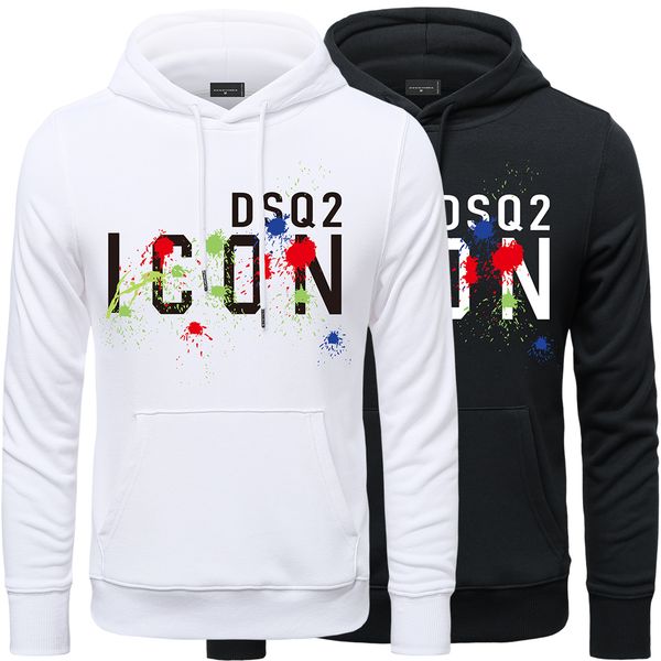 

new icon men hoodie dsq2 men's hoodie sweatshirts fashion autumn and winter men's hooded men's sweater dtdm931, Black