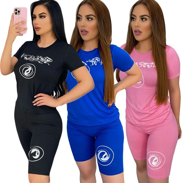 

women's tracksuits 2023 summer new fashion designer brand solid color short-sleeved shorts 2 sets, Gray