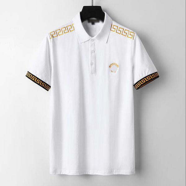 

burbrerys european station bajia casual polo shirt mens classic solid color tb letter embroidery summer b short sleeve tshirt men#173, White;black