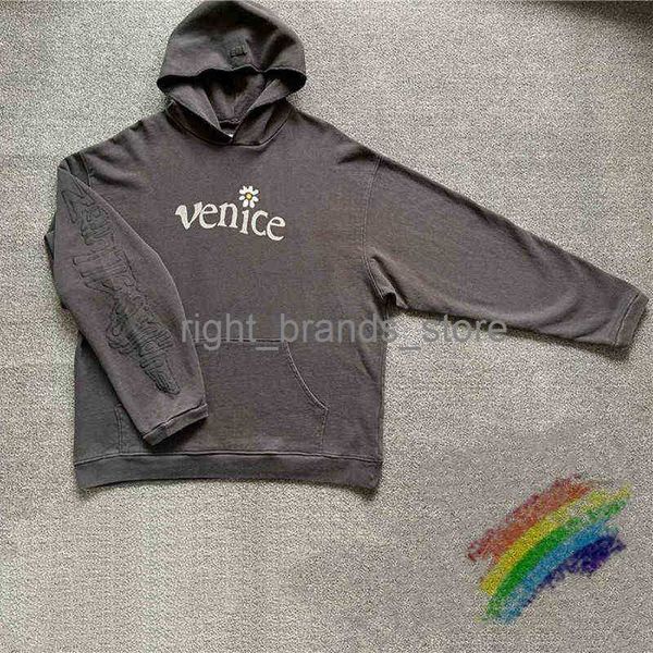 

men's hoodies sweatshirts venice be nice vintage hoodie men women 1 1 heavy fabric pullovers sweatshirts 0213v23, Black