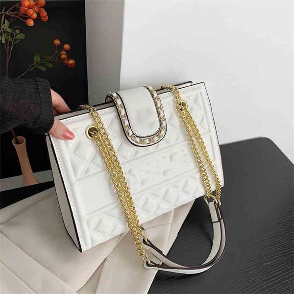 

50% off outlet online sale handbag texture women's lattice messenger red versatile ins large capacity chain sales