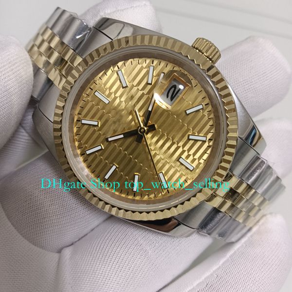 

20 color with box women automatic watches for new model women midsize women's mens 36mm golden dial 18k yellow gold date two tone brace, Slivery;golden