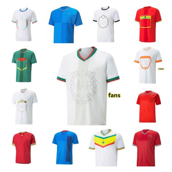 

2022 world ghana morocco soccer jerseys senegal mane hakimi saiss cup 22 23 cameroun maillot de foot ziyech national kouyate sarr uruguay te, Black;yellow