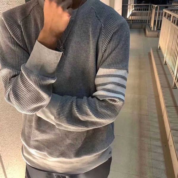 

men's hoody tomh brown hoodie designer waffle sweater sweatshirt round neck fashion brand luxury leisure casual four bars 1xv9, Black